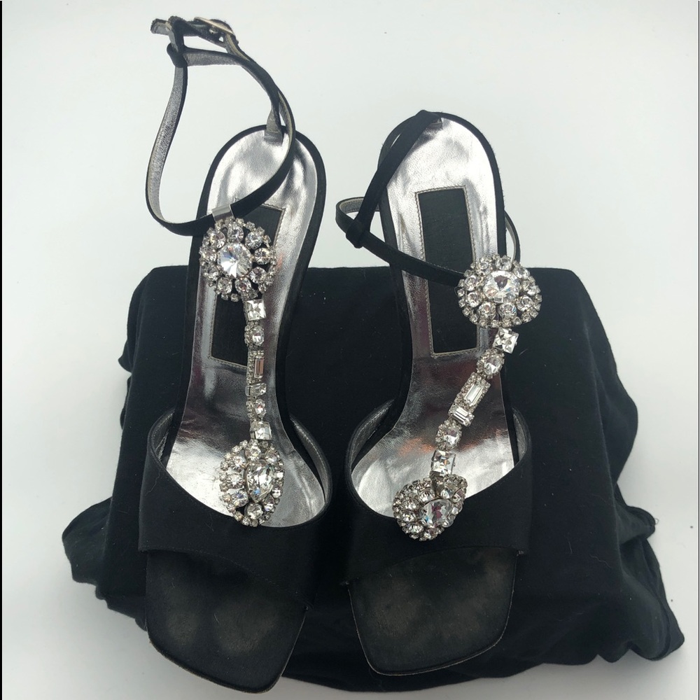 Christian Lacroix sz 38 Satin Swarovski Heels